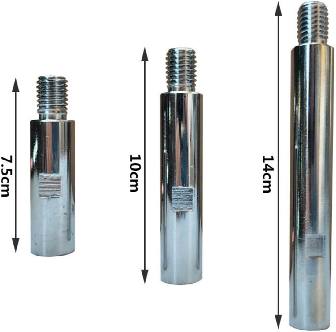 M14 Threaded Adapter Shafts for Grinding Machines with Notched Design Quick Installation for Stone Metal Stone Cutting Multiple Length Grinder Extension Set