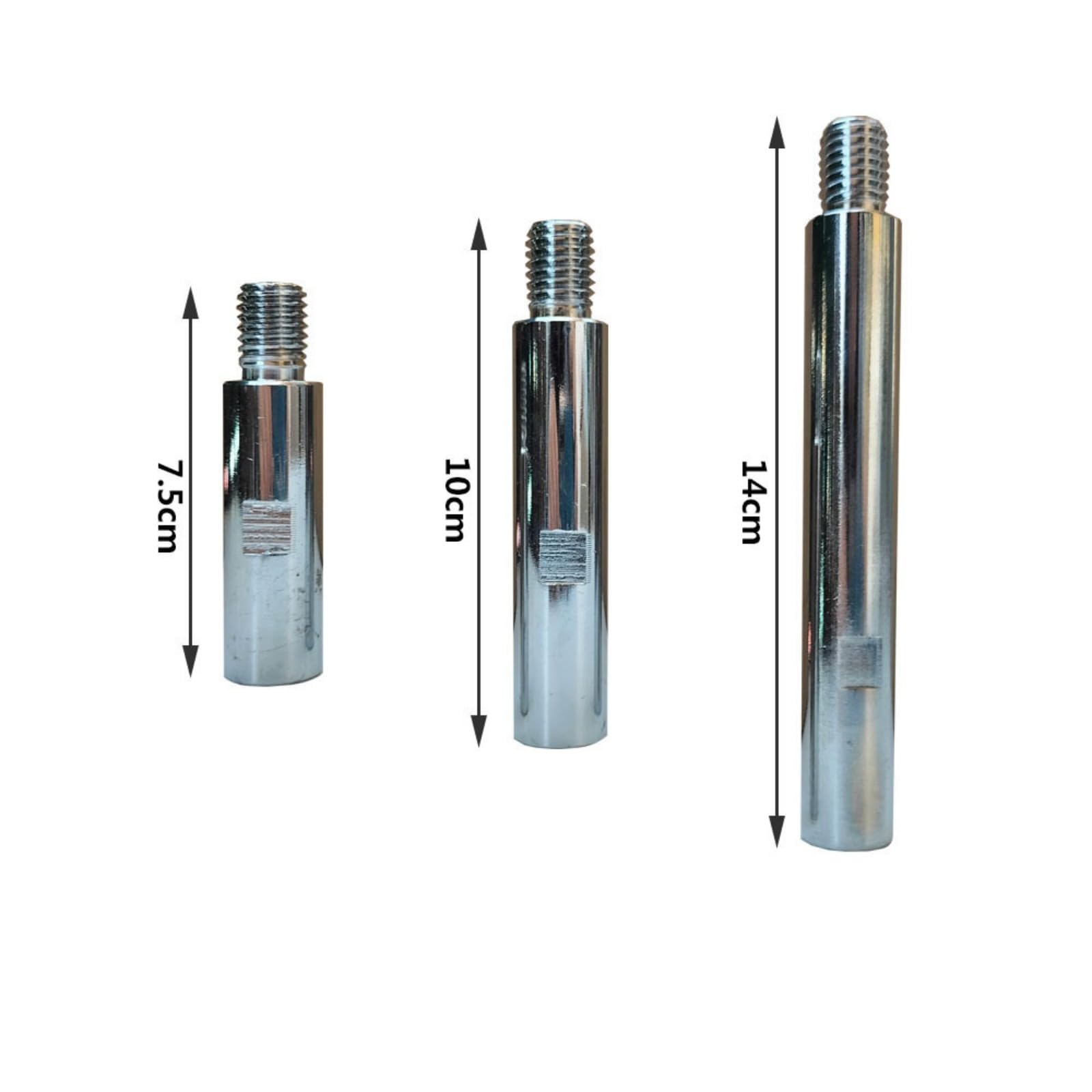 Tige d'extension filetée M14 pour meuleuse coudée avec 3 tiges d'adaptation et supports de tampon pour un polissage sûr dans les espaces restreints