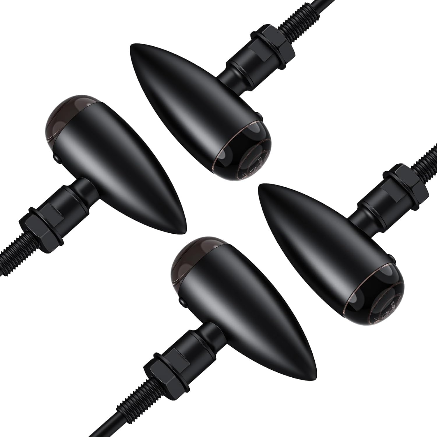 Justech 4 X 12 V Mini Indicators 12 LED Amber Light For Motorcycle Scooter 4 X 12 LED Mini Waterproof Indicator Light Bulb Universal For Motorcycle Scooter – Black