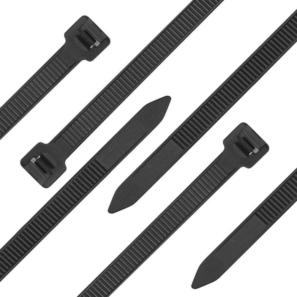 Heavy Duty Cable Zip Ties 300mm x 7.6mm, EAXER Ultra Strong Plastic Wire Wraps Ties with 50 KG Tensile Strength, Industrial Grade Nylon Ties for Indoor & Outdoor Use, 100 Pcs (50 White & 50 Black)