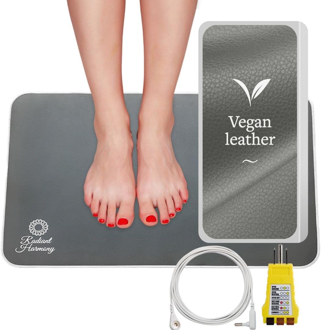 Tapete de Terapeutas Vegan: Conforto e Estilo com o Tapete de Aterramento Radiant Harmony para Pés, Mesa, Cama ou Yoga