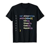 Funny Programmer Saying Coder Lovers Eat Sleep Code Repeat T-Shirt