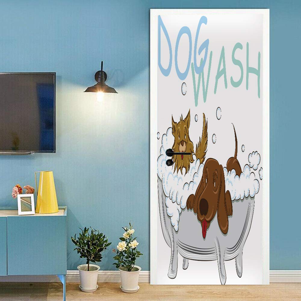 Sticker de porte effet trompe l'oeil pour donner du style à votre salle de bain