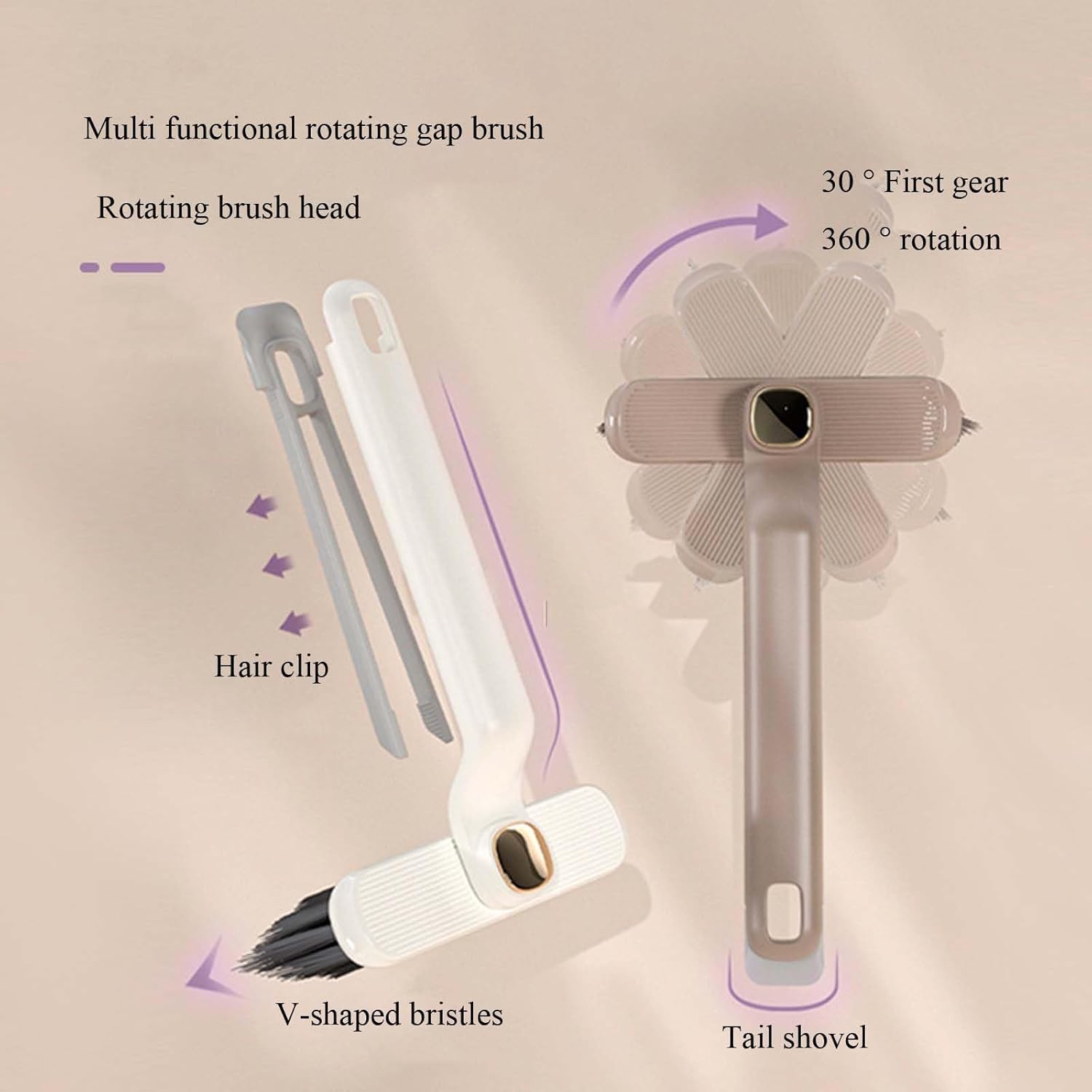 多機能回転すきまクリーニングブラシ 360度回転すきま 家庭用 バスルーム キッチン タイルフローリングツール (2個)