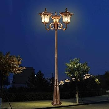 Amazon.co.jp: 街路灯3ヘッドE27エジソンポストライト防水街路灯
