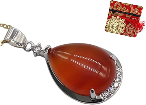 Collar de cristal de cornalina real para mujer, piedras preciosas en bruto y curativas para los chakras, dije con auténtico cristal rojo joya de