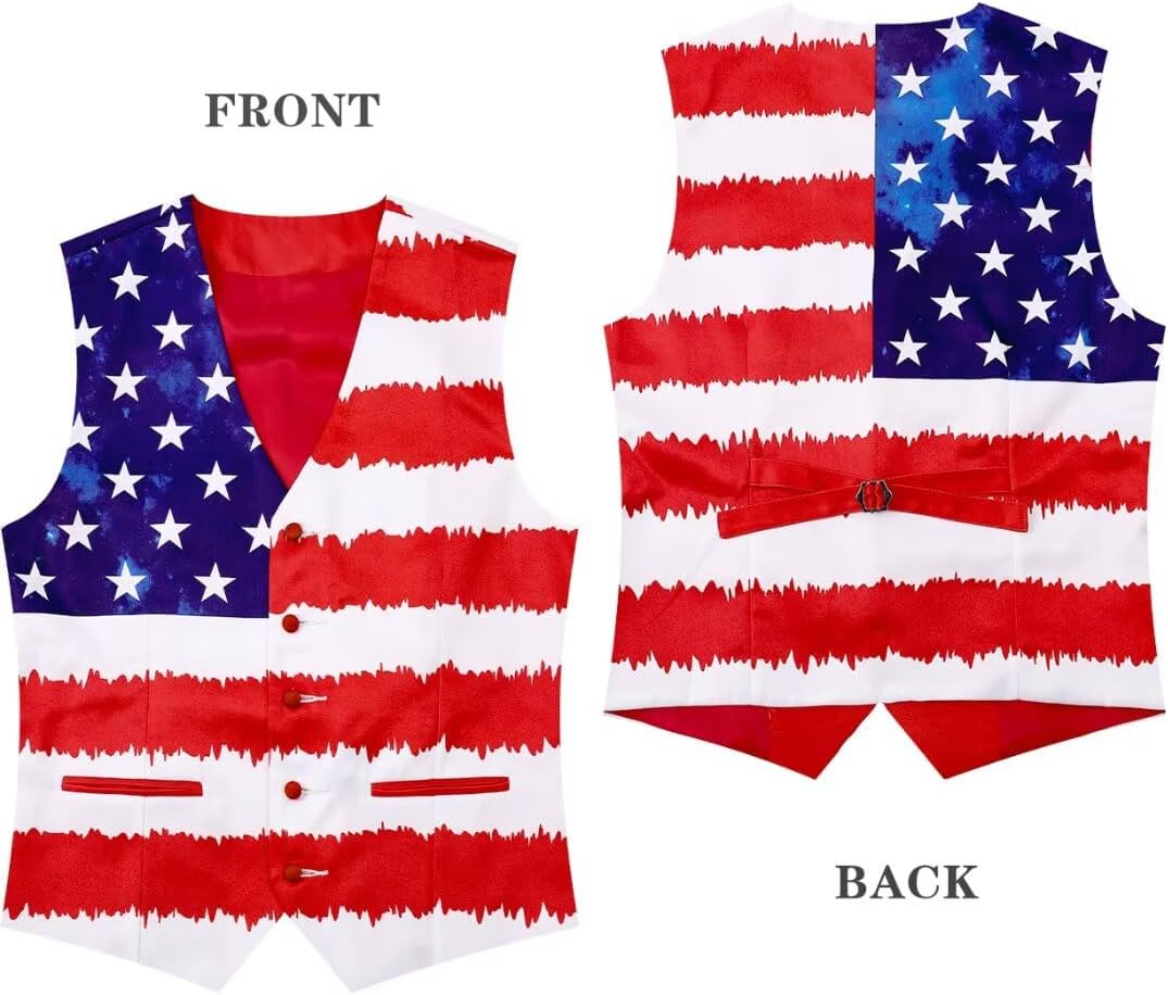 2-Piece Festival Suit Vest for Men, Party Waistcoat Vest & Bow Tie