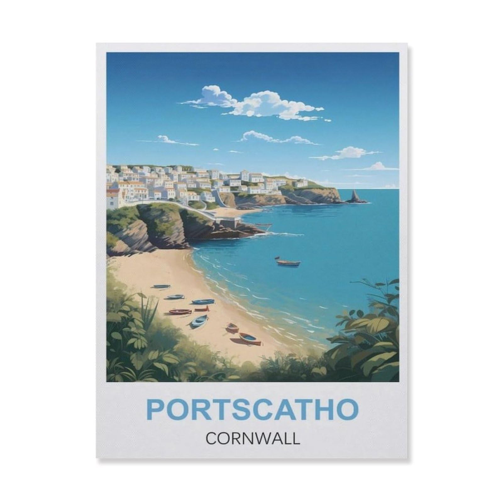 Tin Sign，Portscatho Cornwall(30x40cm）