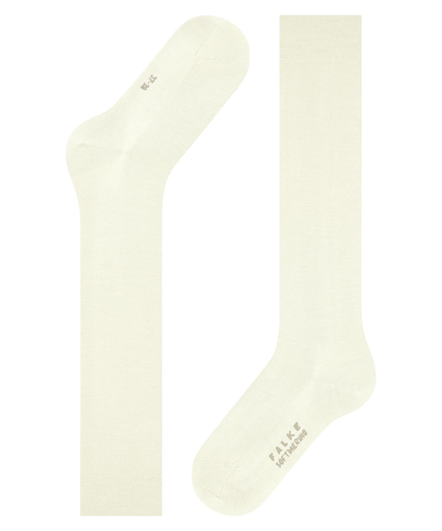 FALKE Kobiety Podkolanówki Softmerino W Kh wełna bawełna długie jednokolorowe 1 Para, Biały Off-White 2040, 37-38