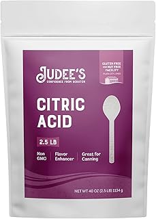 Judee's Citric Acid 2.5 lb - Non-GMO and Food Grade - Easy to Dissolve, Fine Grain Anhydrous - Gluten-Free and Nut-Free - ...