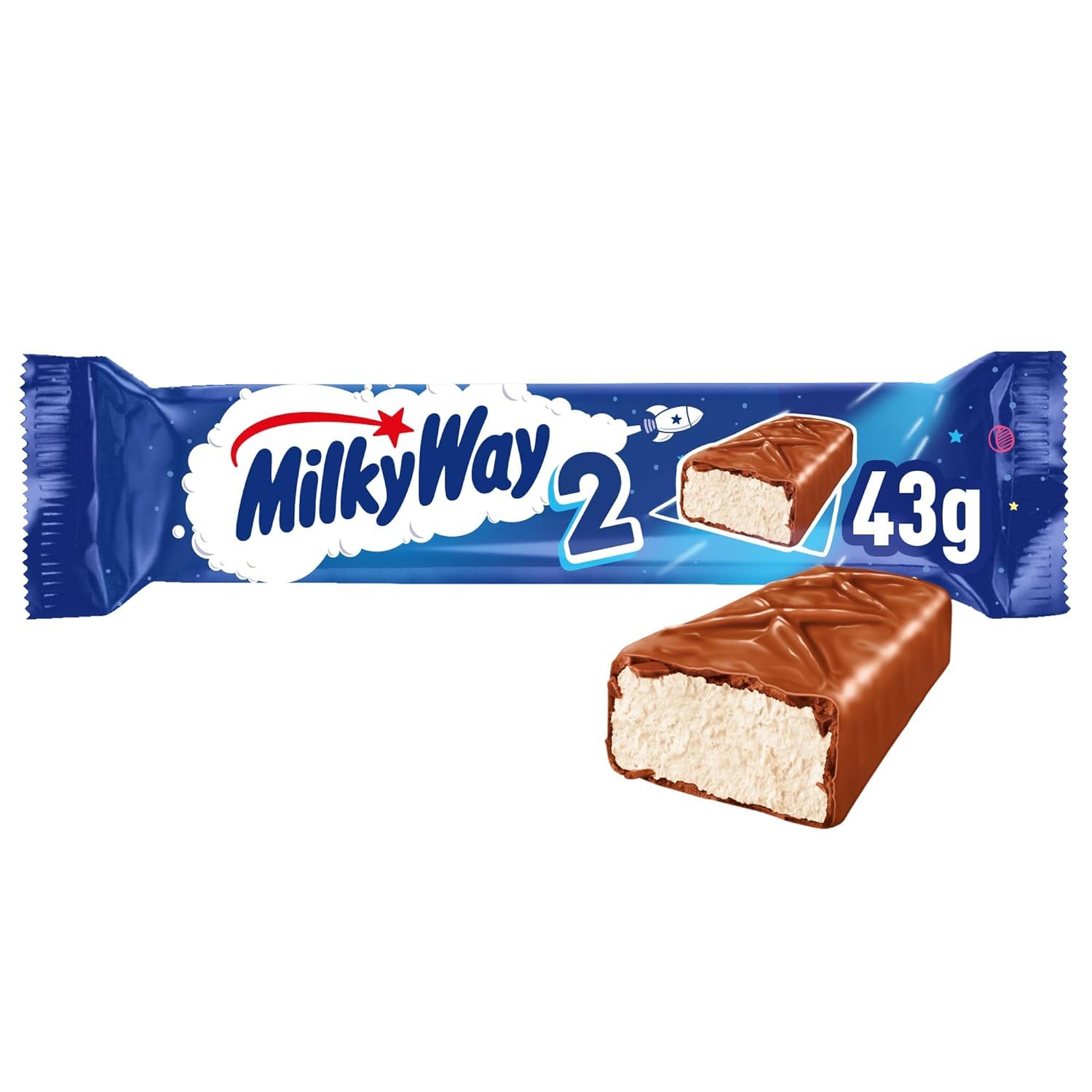 Milky Way Schokoriegel | Milchcreme | 56 Doppelriegel in einer Box (28 x 43 g)