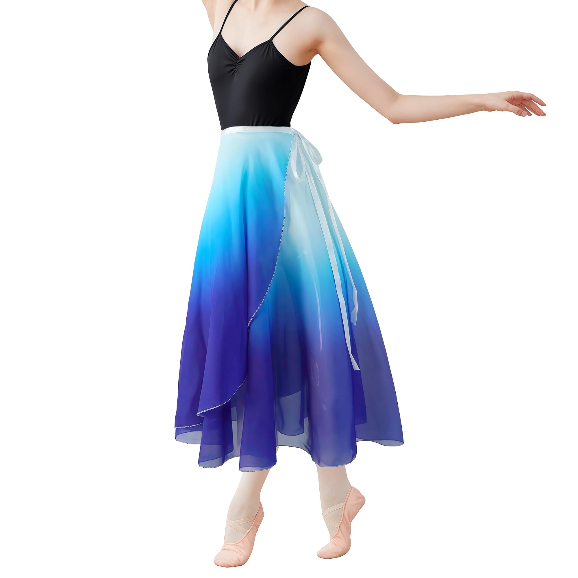 MUNAFIE Ballett Rock Damen Chiffon Wickelrock Ballettkleidung Verstellbare Taille Krawatten Tanz Röcke für Damen und Mädchen