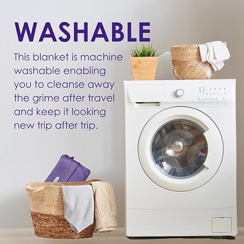Miniatura 7 de SAGEFINDS Manta de viaje en avión  Manta compacta para acampar y senderismo  Se convierte en una almohada  Regalo de viaje  Tejido de jersey suave