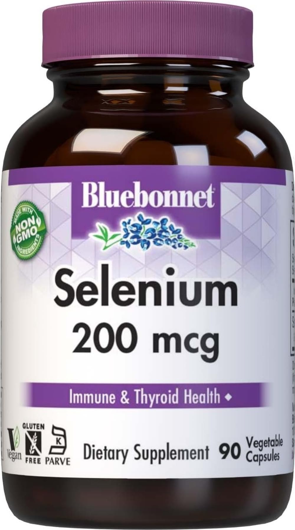 Bluebonnet Selenium 200mcg Capsules (L-selenomethionine) - Potent Antioxidant Support - Amino Acid Complex Selenium Supplement for Women & Men - Vegan, Non-GMO, Gluten-Free - 90 Vegetable Capsules