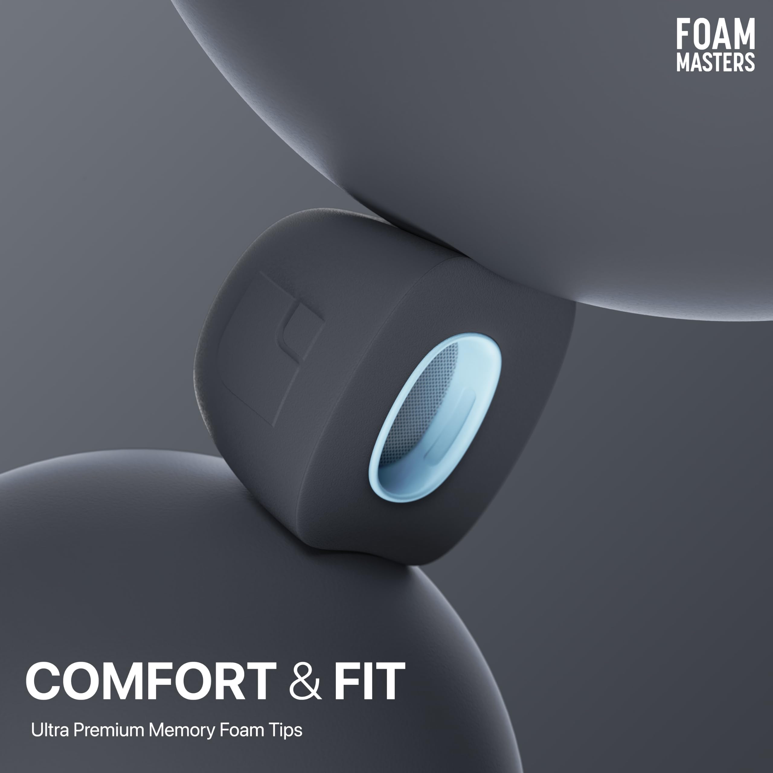 Foam Masters Ultra-Premium Memory Foam Ear Tips for AirPods Pro 1st & 2nd Gen | 3 Pairs | Black Magic Ver 6.0 | Secure | Comfort | Better Noise Cancel | Replacement Buds – Space Gray, Assorted S/M/L