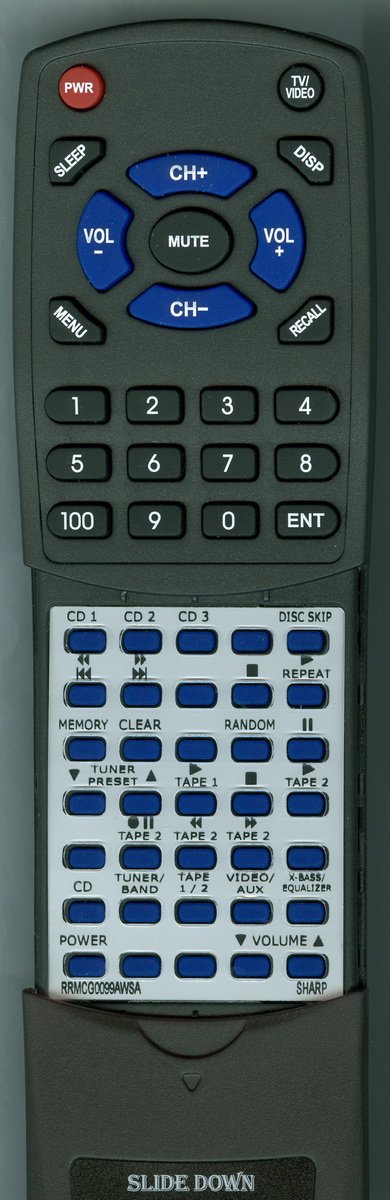 Replacement Remote for Sharp Ã‚ RRMCG0099AWSA, CDC2700, CDC422, CDC420, CDC2800