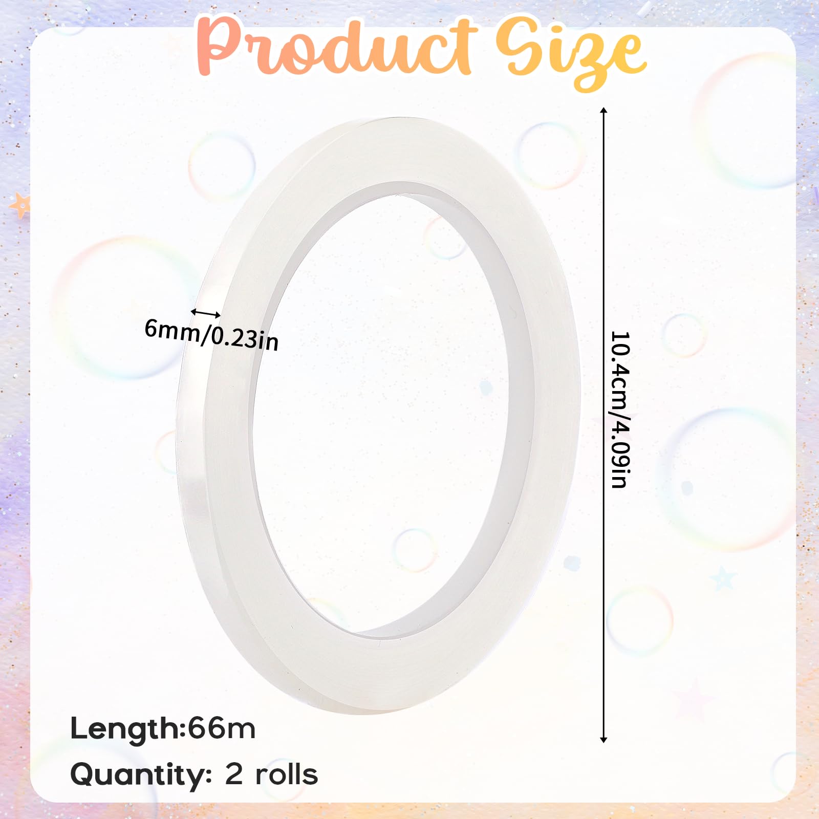 Clear Floral Tape, 2 Rolls 1/4