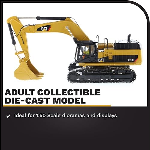 Miniatura 3 de Diecast Masters Excavadora Caterpillar 374D L 1:50 | High Line Series Cat Trucks y equipo de construcción | Modelo a escala 1:50 coleccionable |