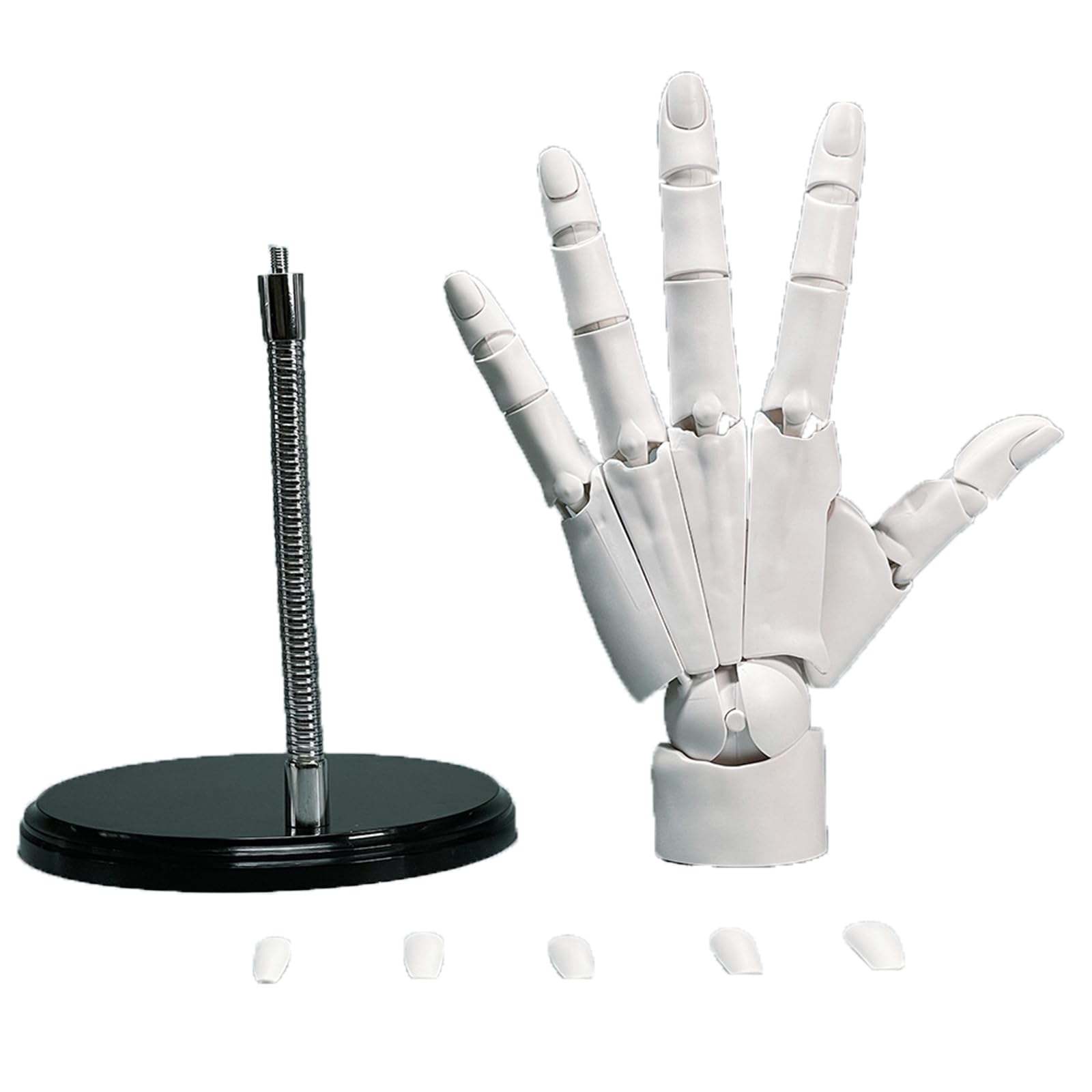 Handmodell 1:1 bewegliche Schaufensterpuppe mit beweglichem Gelenk, 40,6 x 20,3 cm, Handpuppe mit Basis, flexibles Modell für Skizzieren, Zeichnen, Malen, Kunstwerke, Heimbüro,