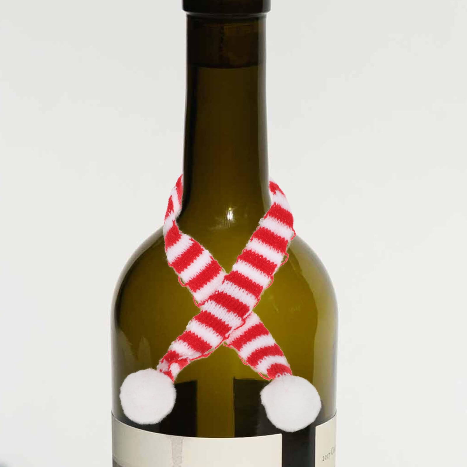 Ipetboom Mini Sciarpe Natalizie per Bottiglie Decorazioni Rosse e Strisce per Natale Accessori Festivi per Decorare La Casa e gli Ospiti