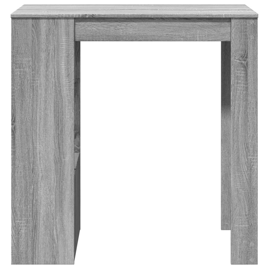 Stehtisch Mit Regal 102x50 cm, Holzwerkstoff Sonoma Grau | 6 Fächer, Pflegeleicht, Feuchtes Tuch Reinigung, Für Küche Wohnzimmer