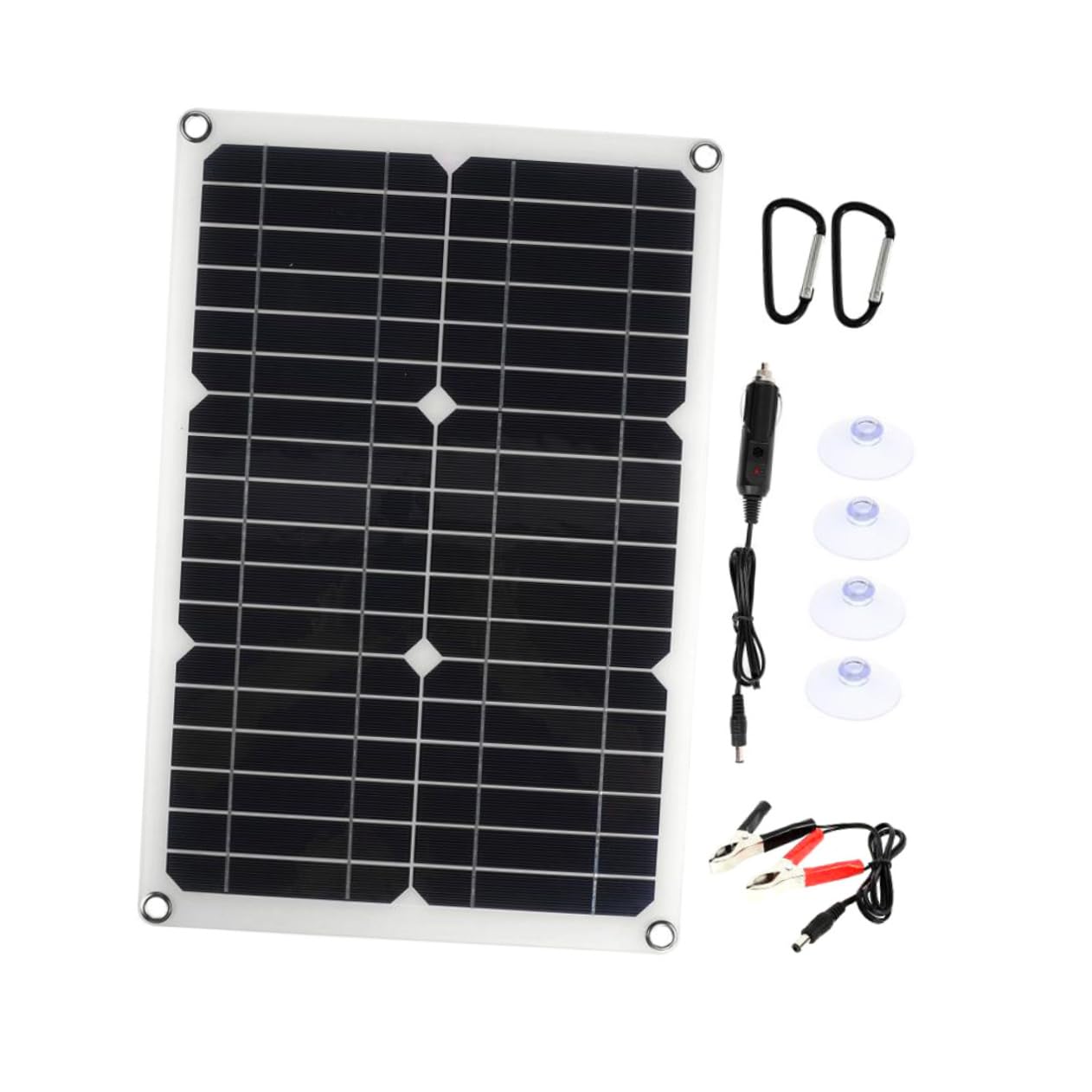 ibasenice Cargador Solar Kit De Panel Solar Para Autocaravanas Panel Portátil Dc Con Doble Puerto Usb De Energía Para Camping Barcos y