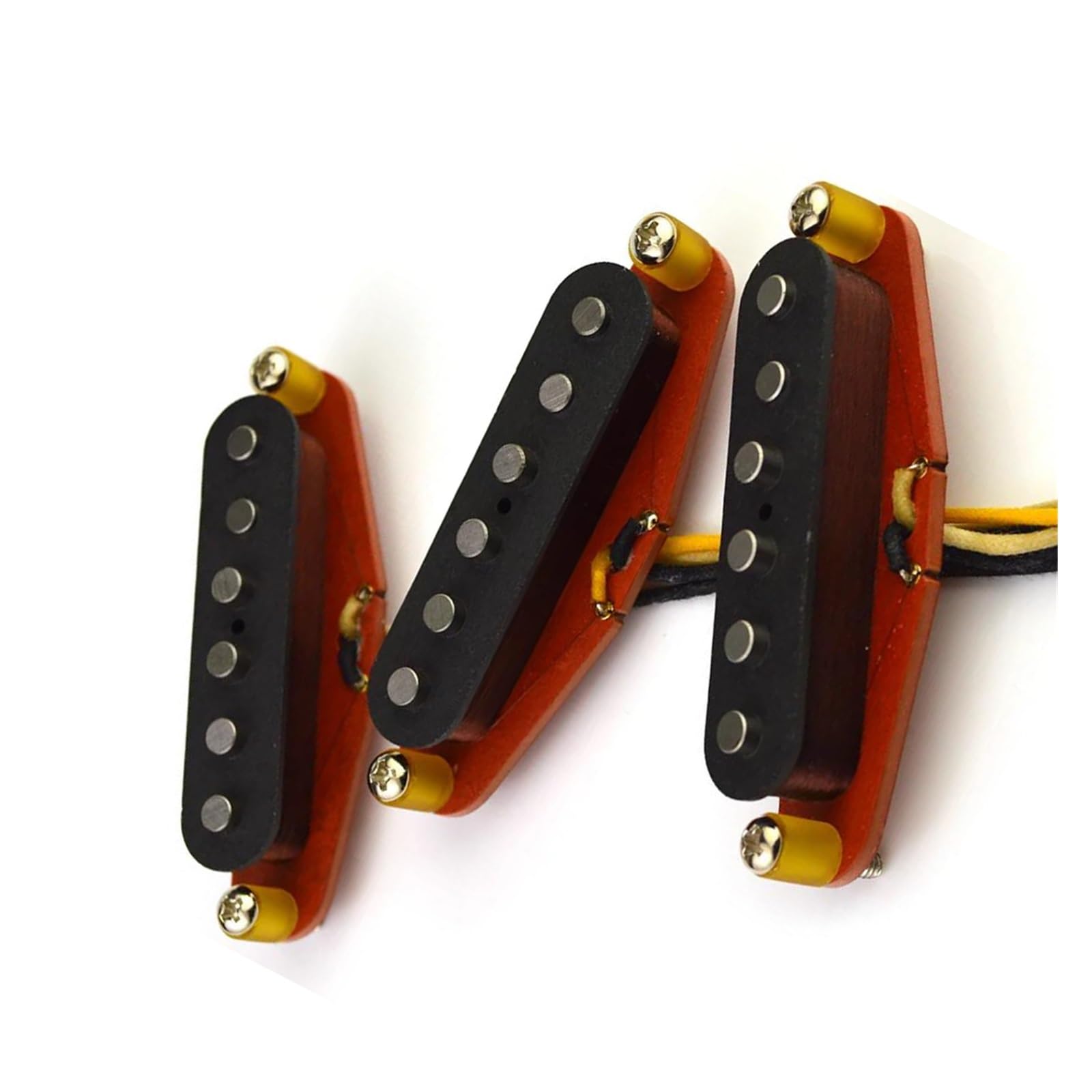 Vintage Interlaced Handgefertigter Alnico 5 E Gitarren Single Coil Tonabnehmer Mit Roter Faserbasis
