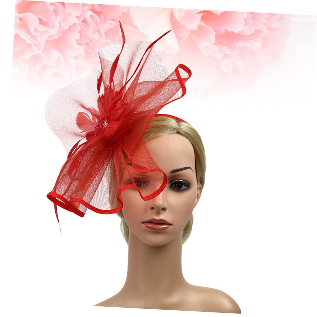DOITOOL 2pezzi Fascinator Creativo Con Fiore Per Feste e Cerimonie Accessorio Elegante Per Donne e Ragazze Rosso Per Balli Festival e Halloween