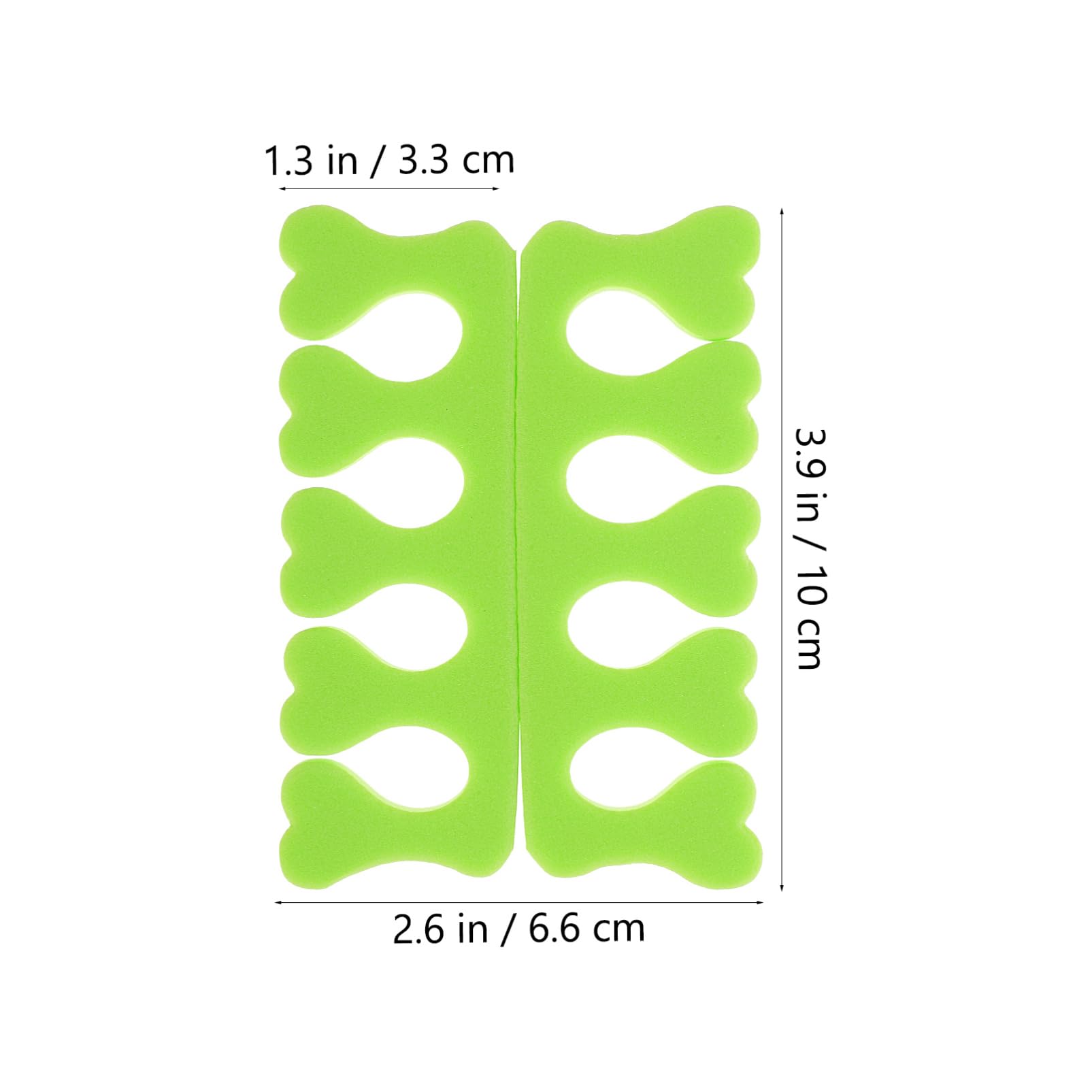 VALICLUD Separatore Dita Piedi in Spugna Verde a Forma di Cuore Monouso Comodo per Nail Art 100 Paia per Uso Professionale e Personale