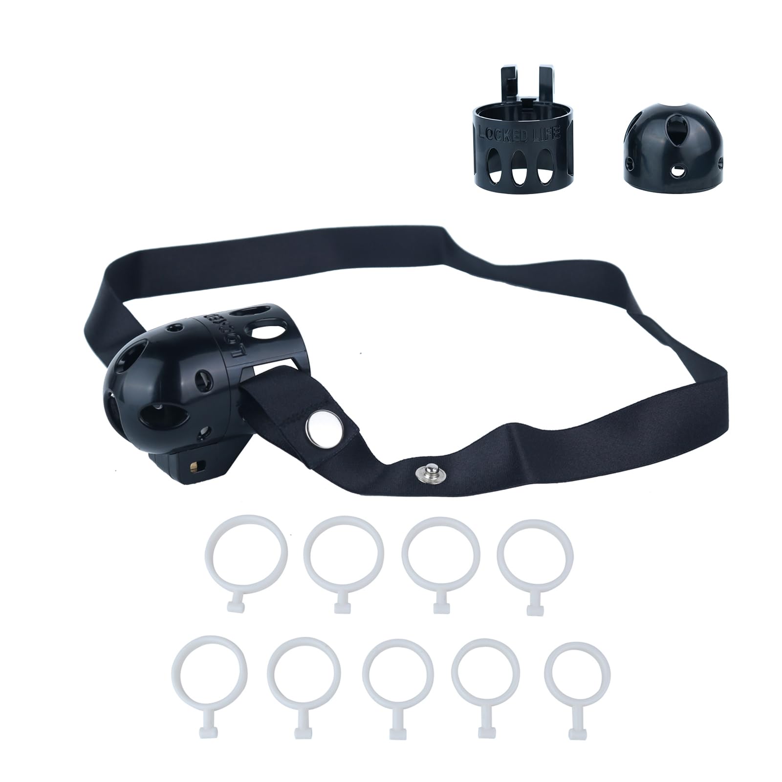 Invisible Chastity Cage with Built-in Penis Ring & Anti-Slip Chastity Belt Sex Toys Bondage Chasity Cage Kit, Comfortable Male Chastity Device with 9 Cock Rings for Long Term Wear（Black）