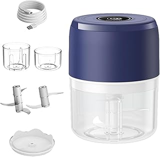 電動フードチョッパー 電気式みじん切り器 - ミニキッチン用品 | 携帯型フードプロセッサー | 果物野菜用 家庭料理 多忙な方 料理愛好家 初心者 キャンプ オフィス向け