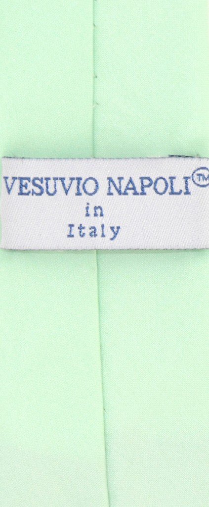 Vesuvio Napoli Boy's CLIP-ON NeckTie Solid LAUREL GREEN Youth Neck Tie