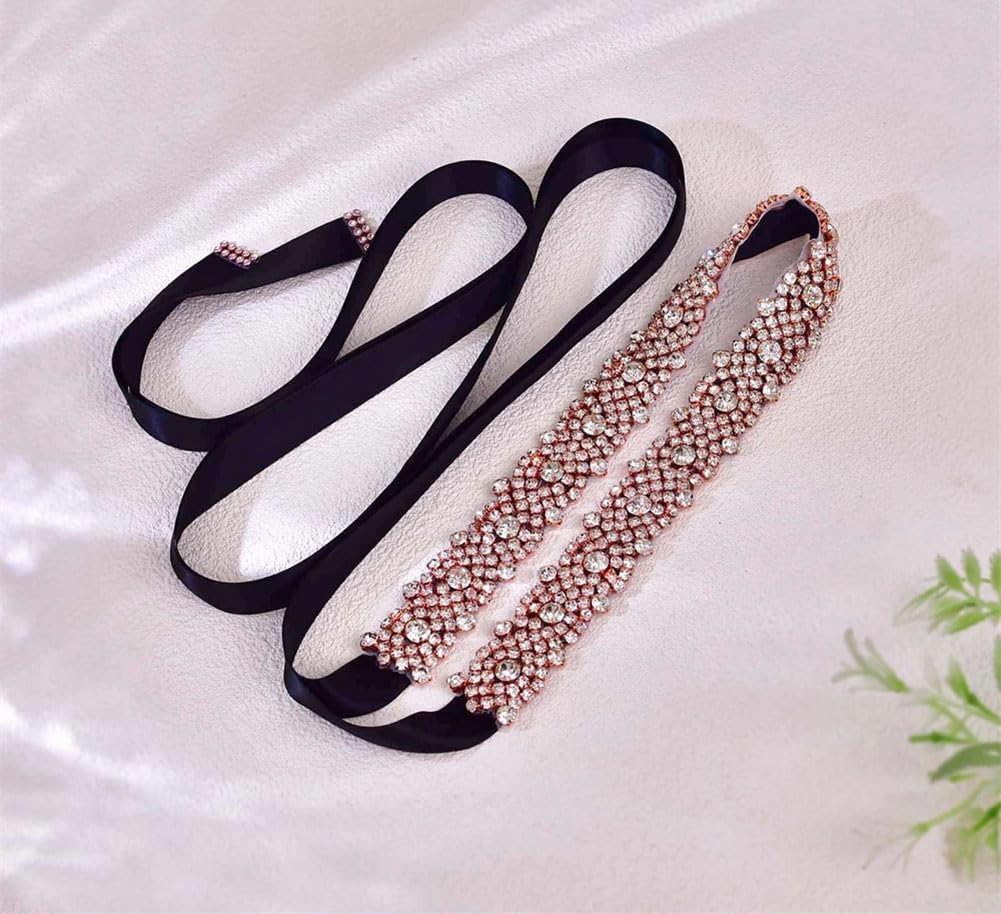 Cinturón largo de diamantes de imitación para boda, vestido formal, accesorios de cena, fiesta, mujer, cinturón de cinta para mujer