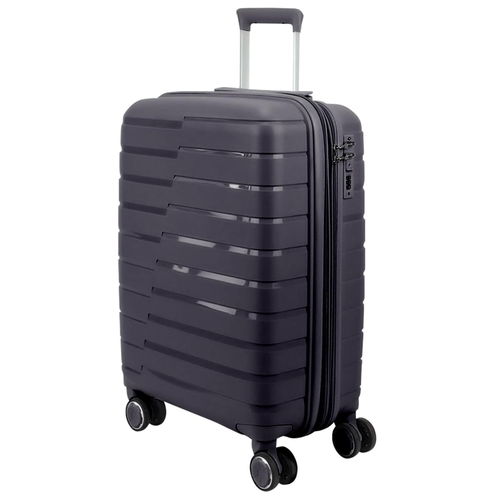 Maletas de Viaje Trolley Rígida (66 x 45 x 28 cm), Maleta de Viaje con Ruedas Giratorias y Cerraduras de Dial Material PP Ligero (Azulm-M)