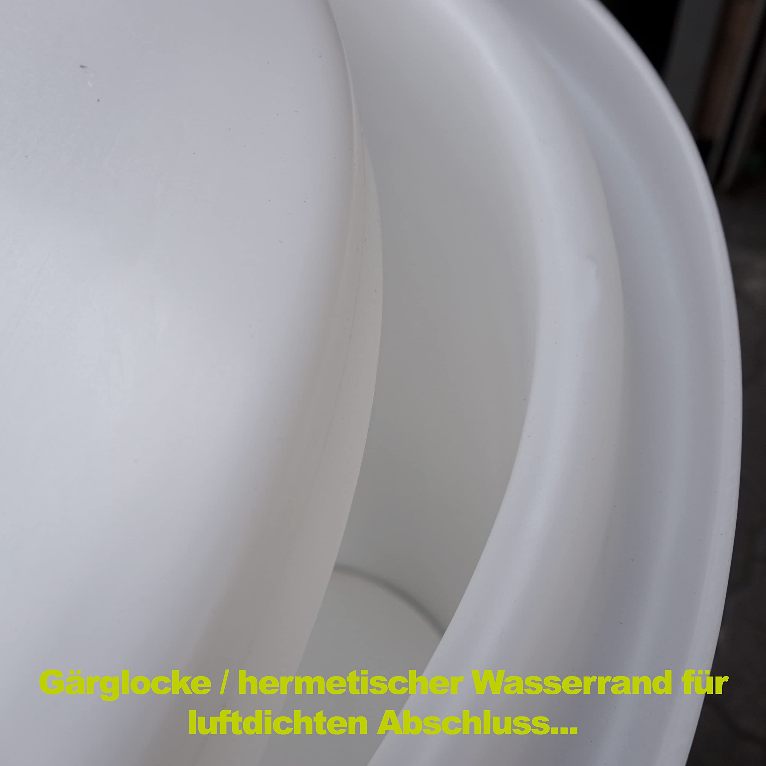 Fischer Kellereitechnik 40 Liter Sauerkraut-Fass/Sauerteig-Bottich: Gär-Behälter/Surfass mit hermetischem Wasserrand für Sauerkraut Herstellung oder Fermentierung von Teig