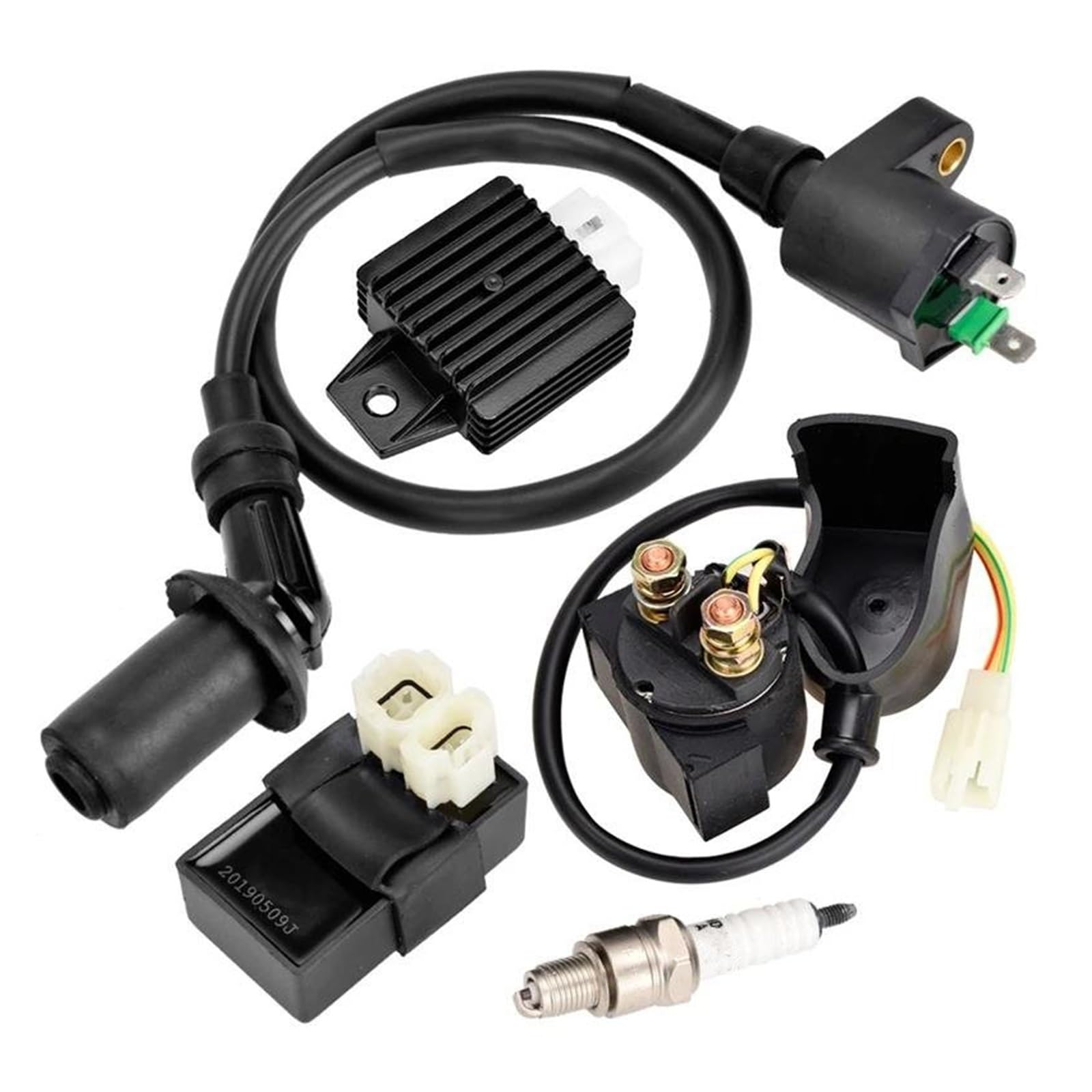 Motorbike Ignitions AC CDI Ignition Coil Relay Voltage Regulator Spark Plug For Tomberlin For Crossfire 150R For Spiderbox 150cc Go For Karts For Parts GY6 150cc Ignition Coil