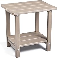 Vista 8 de Adirondack - Mesa auxiliar para exteriores, mesa auxiliar de patio resistente de 2 niveles, resistente a la intemperie, mesa auxiliar sólida de 16.5