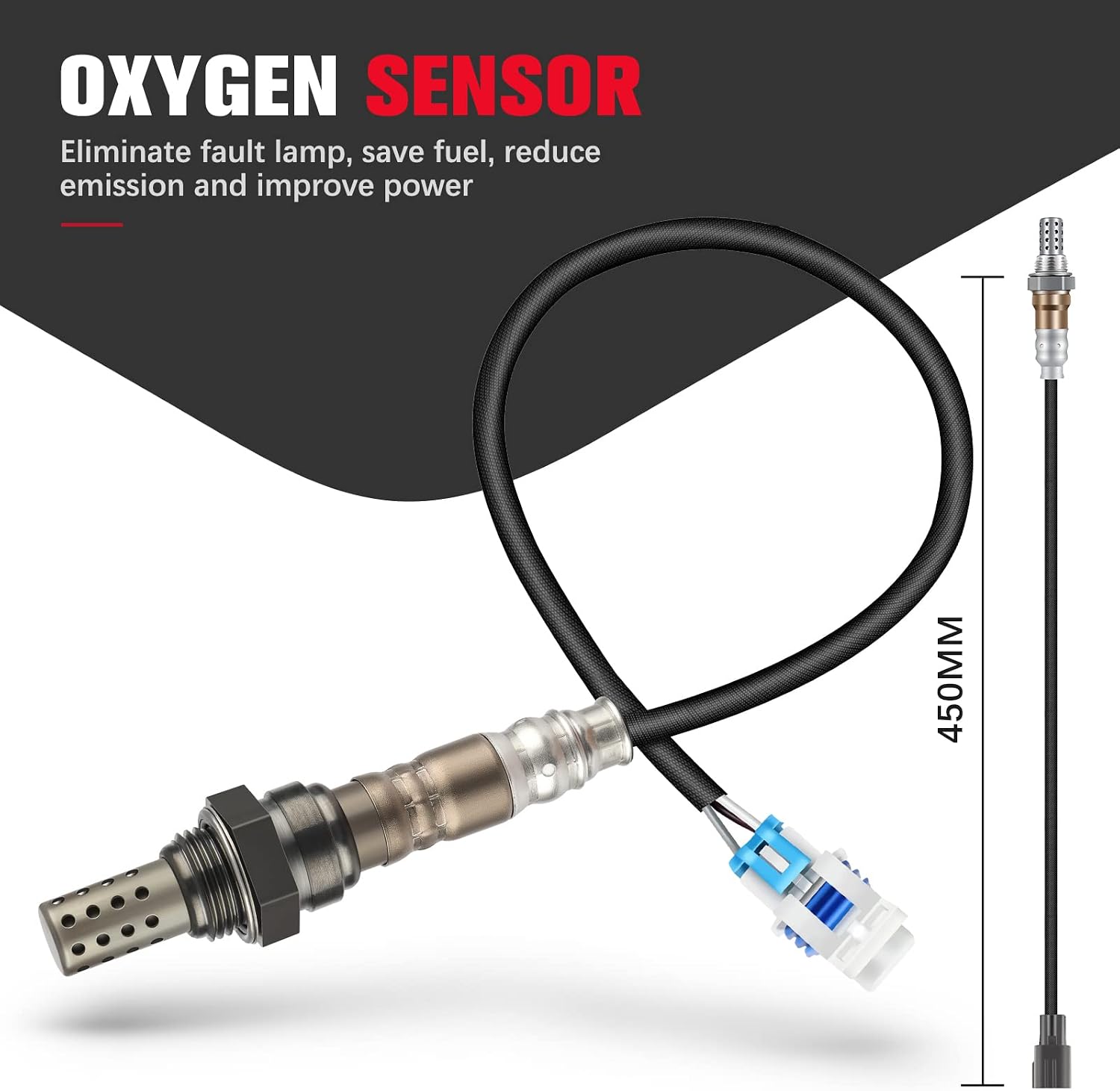 Oxygen O2 Sensor Downstream for 234-4651, O2 Sensor Bank 1 Sensor 2 for Chevy Silverado 1500 2500 3500, for Cadillac Escalade CTS, for GMC Sierra Yukon, 4 Wire