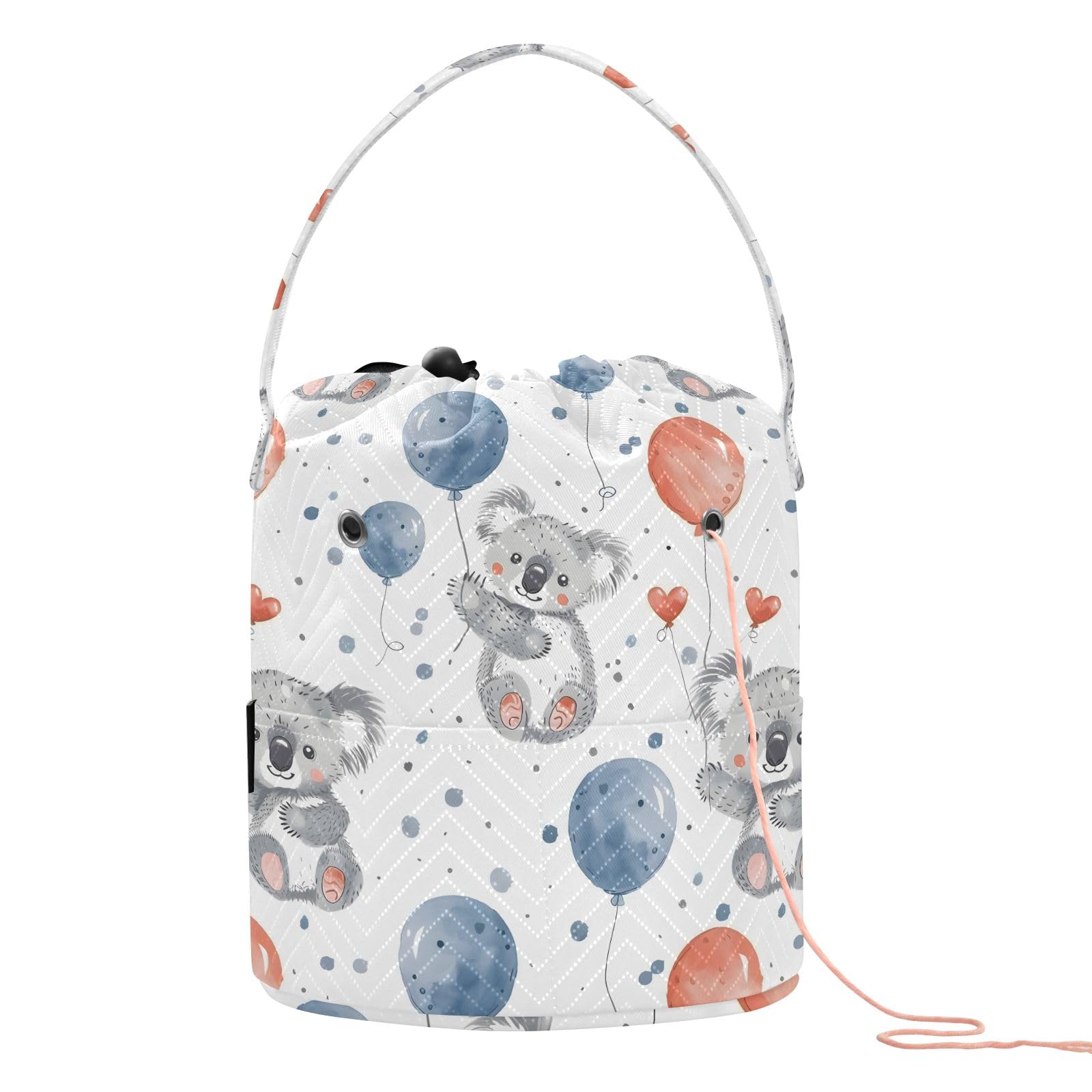 Yarn Storage Bag Small Crochet Bag Knitting Bag Organizer Koala Balloon Yarn Bags for Crocheting Basket