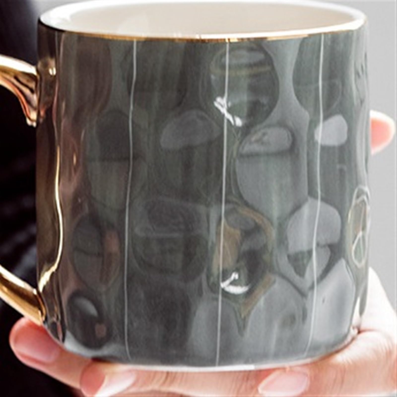 Keramik-Hammer-Muster, Wasserbecher, konkav, konvex, Kaffeetasse zum Trinken von Haferflocken, Frühstück im Büro oder zu Hause