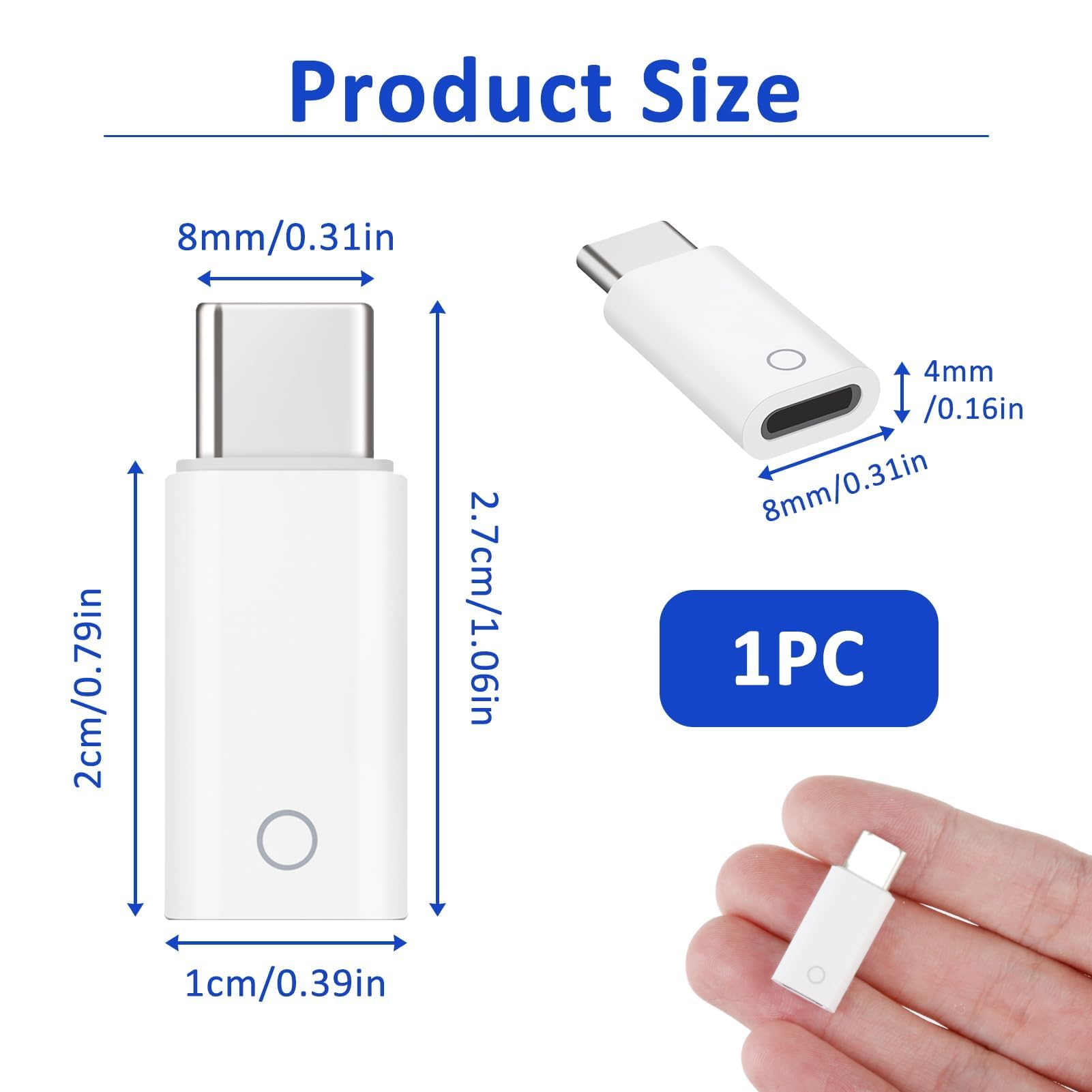 Adapter ładowania USB-C kompatybilny z Apple Pencil 1 generacji, złącze męskie do żeńskiego do iPada 10 generacji, szybkie i łatwe ładowanie, obsługa parowania Bluetooth