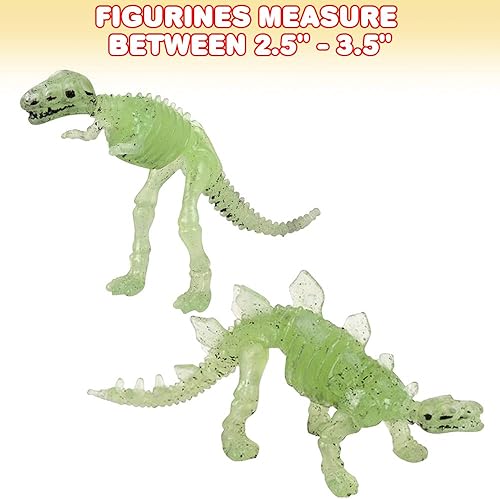 Miniatura 3 de ArtCreativity Fósiles de dinosaurios que brillan en la oscuridad, juego de 12, juguetes de dinosaurio brillantes para niños y niñas, diseños