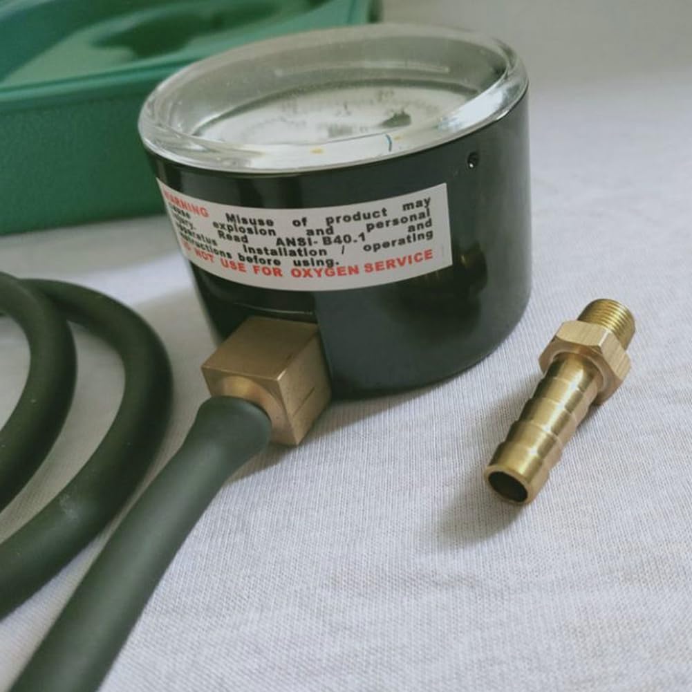 Kit de Prueba de presión de Gas del colector Kit de manómetro de Gas del colector Longitud de Manguera 3,3 pies, Conector de latón NPT de 1/8 in