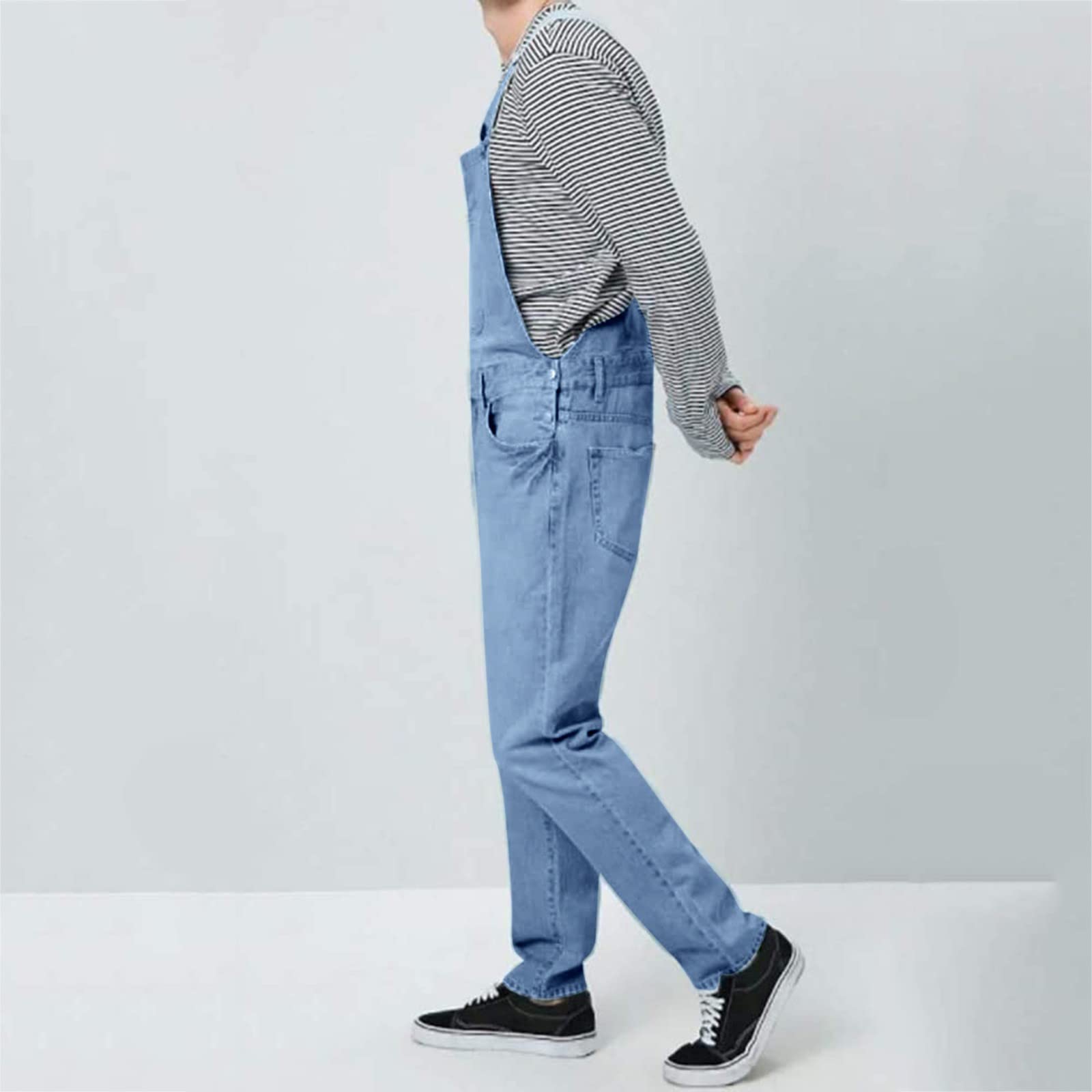 Pantaloni in Denim Lunghezza Pantaloni Casual Tute per gli Uomini Solidi Pantaloni Pieni Tasca Pantaloni Pantaloni per Pantaloni Tuta Uomo Fondo Aperto, Azzurro, 3XL
