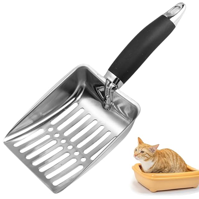 UQMIQURA Pala para arena para gatos, pala de metal, resistente, antiadherente, para arena para gatos, gatos