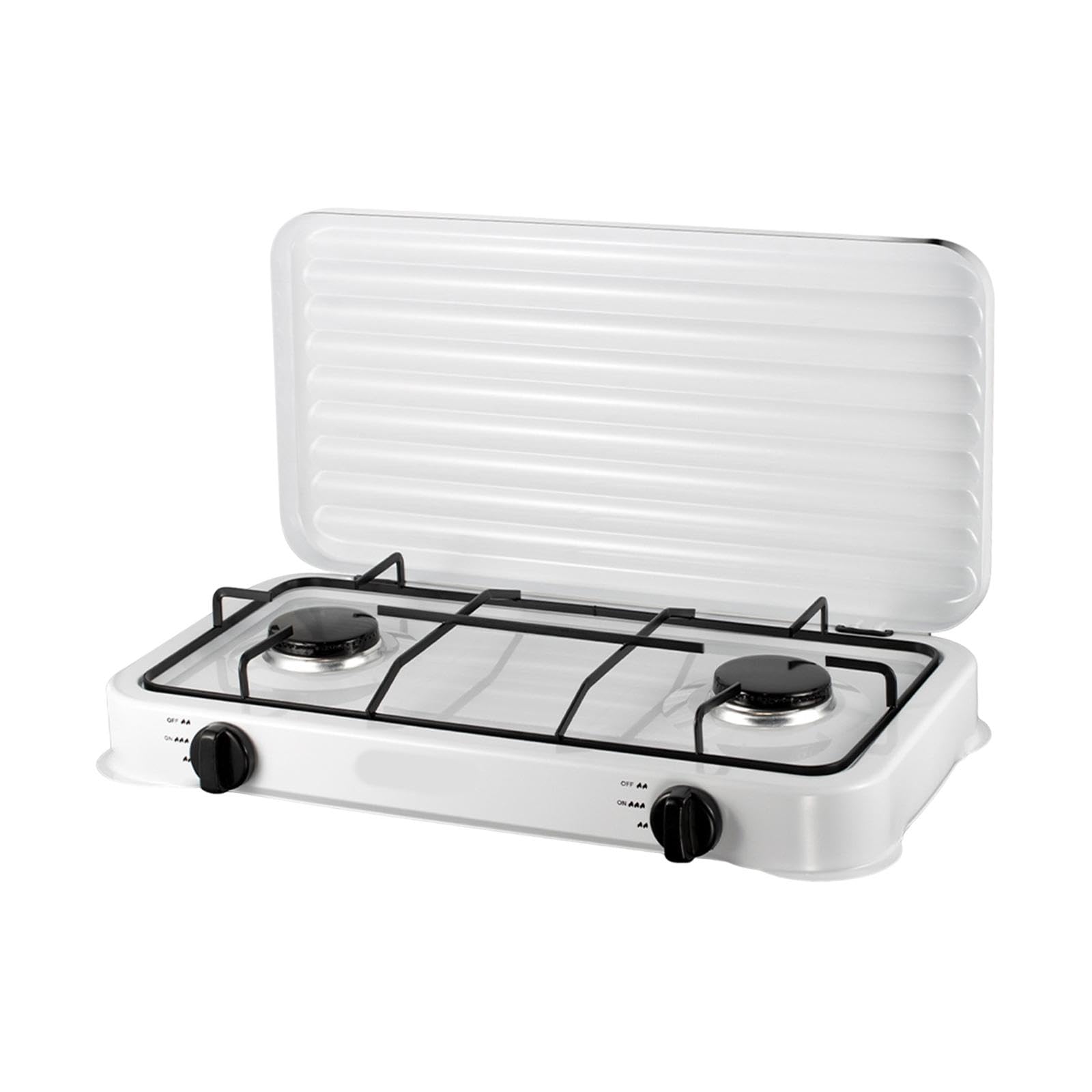 Placa de Gas con Quemador Doble, Resistente Y Fácil de Usar, Compacta, de Acero Inoxidable, con Integrado. Adecuada para El Hogar, Camping