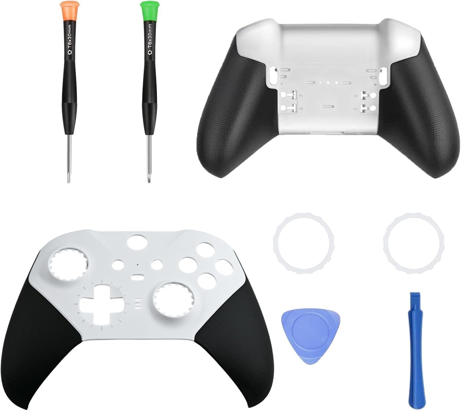 White Elite 2 Front+ Back Housing Shell Replacement Kit Compatible for Xbox Elite Series 2 Controller Housing Shell