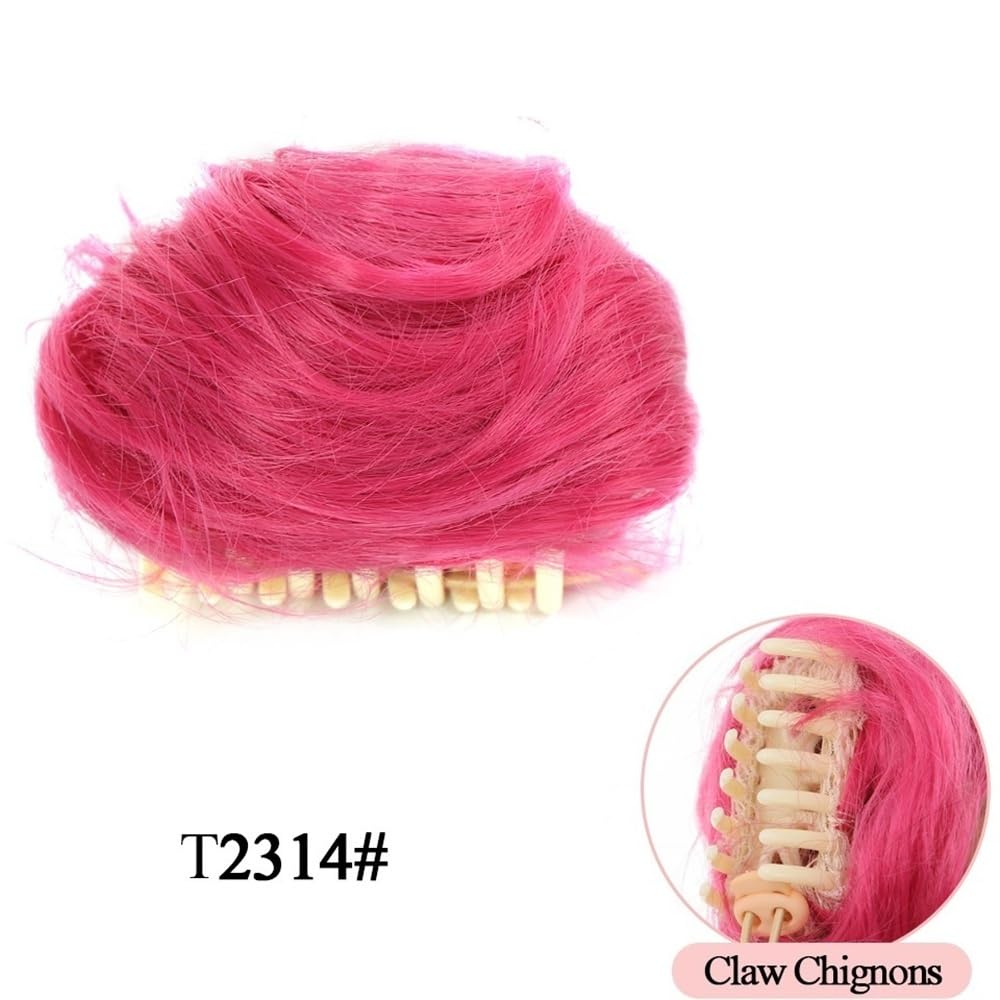 Uso diario en fiestas Extensiones de moño desordenado con pinza for mujer, extensiones cabello sintético postizo clip(T2314#)