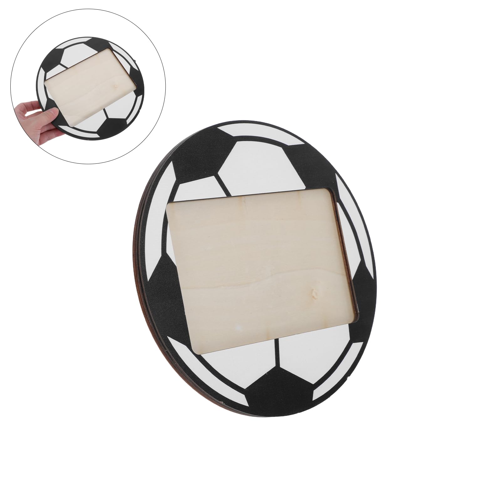 Marco de Fotos de Madera Temática Fútbol 6 Piezas 6 X 4 Pulgadas Soporte para Exhibición de Fotografías Decoración de Mesa Rústica Adecuado para Fiestas y Recuerdos