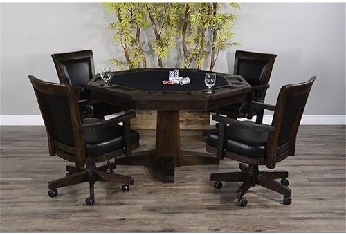 Miniatura 8 de Sunny Designs Juego de madera y mesa de comedor con tapa reversible (hoja de tabaco)